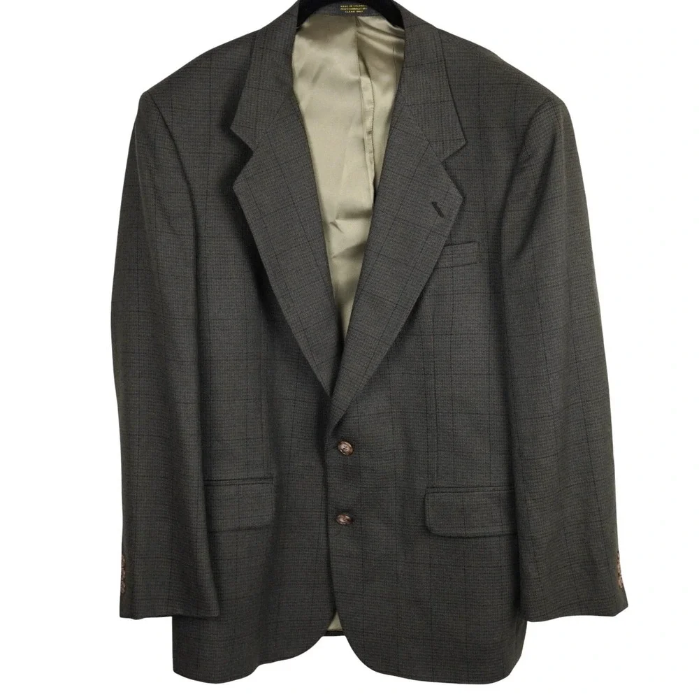 Oscar de la Renta Men's Tailored Blazer Classic Houndstooth‎ Pattern L